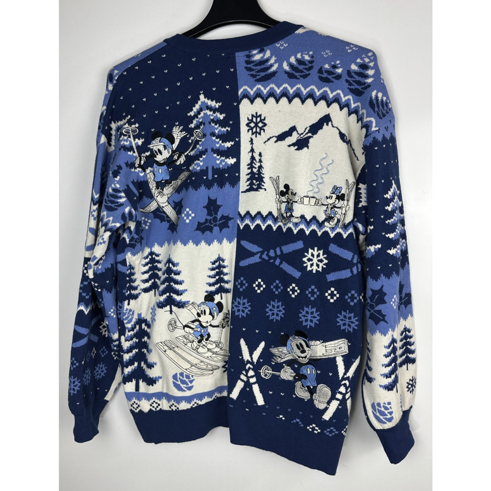 Her Universe Disney Mickey & Minnie Mouse Skiing Patterned Cardigan Oversized LG - Picture 11 of 14